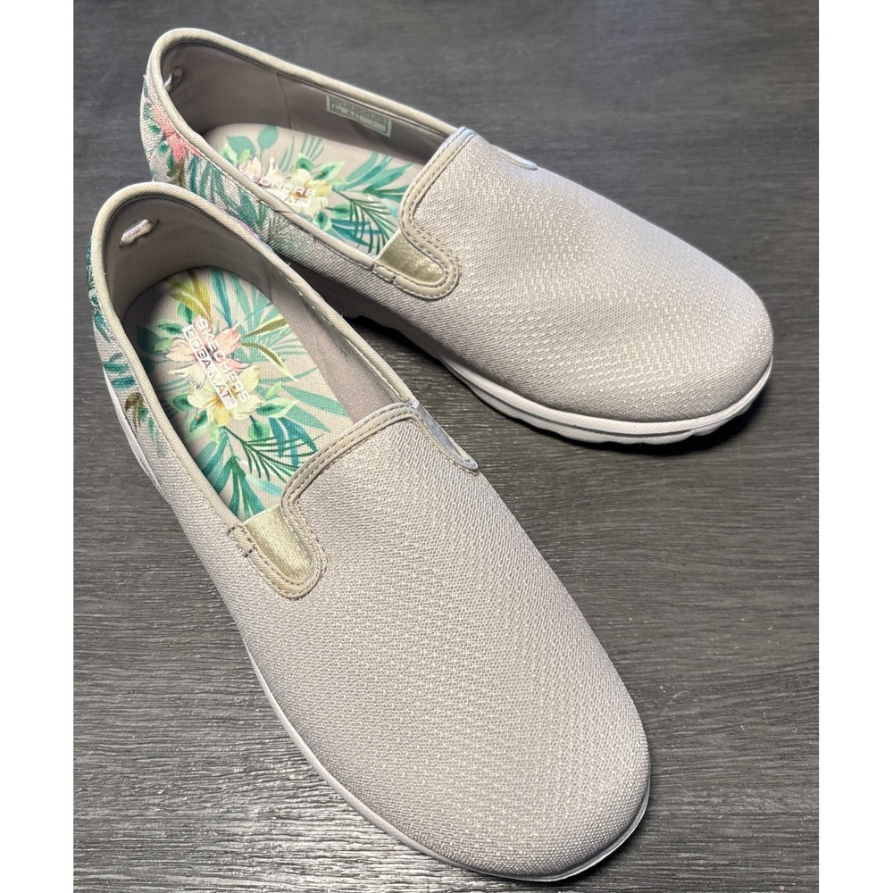 Skechers Go Walk SlipOn Walking Comfort Shoes Peach Tropical 124776W Womens 9.5